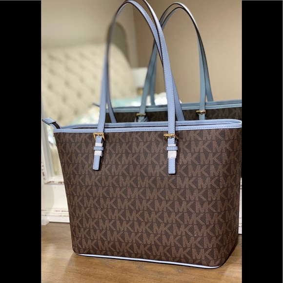Michael Kors Light Blue/Brown tote bag - Picture 2 of 3